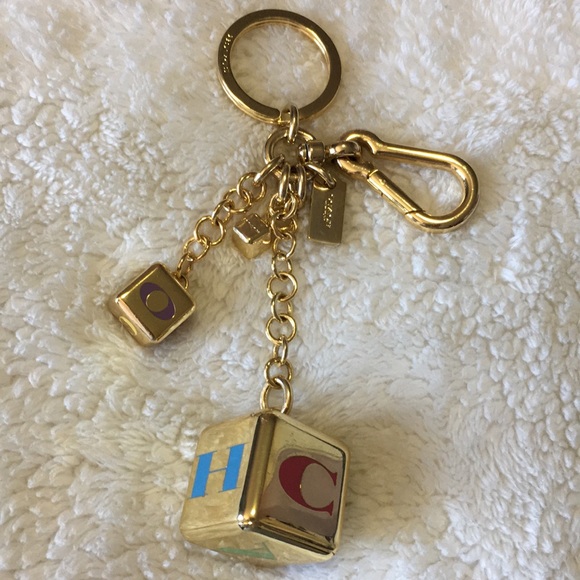 Coach baby blocks keychain purse charm